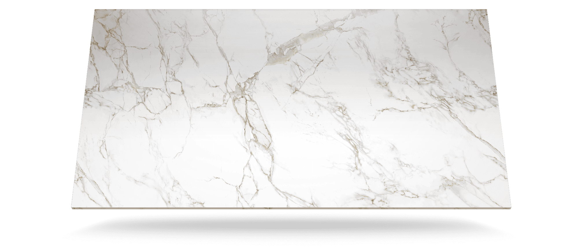 Entzo Porcelain slab with soft marble style veining on a white surface