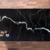 Black Mirage Porcelain island worktop with continuous white veining