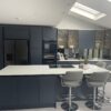 Aura 15 Porcelain kitchen worktop with island and rear doors